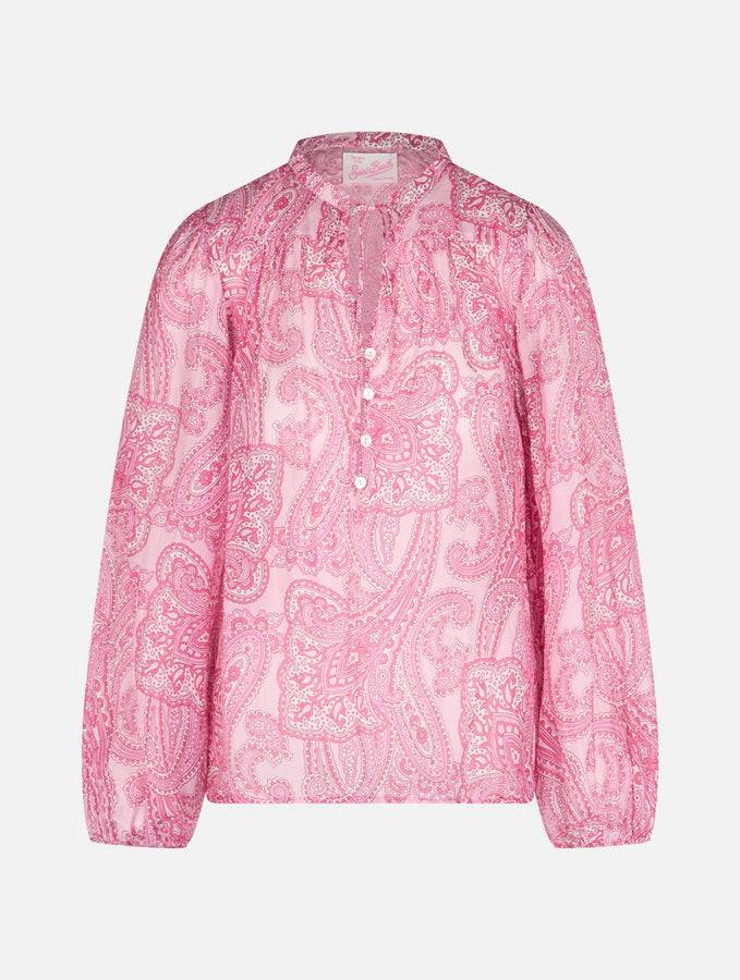 Mc2 Saint Barth Blusa da donna in voile di seta paisley Harper Moda