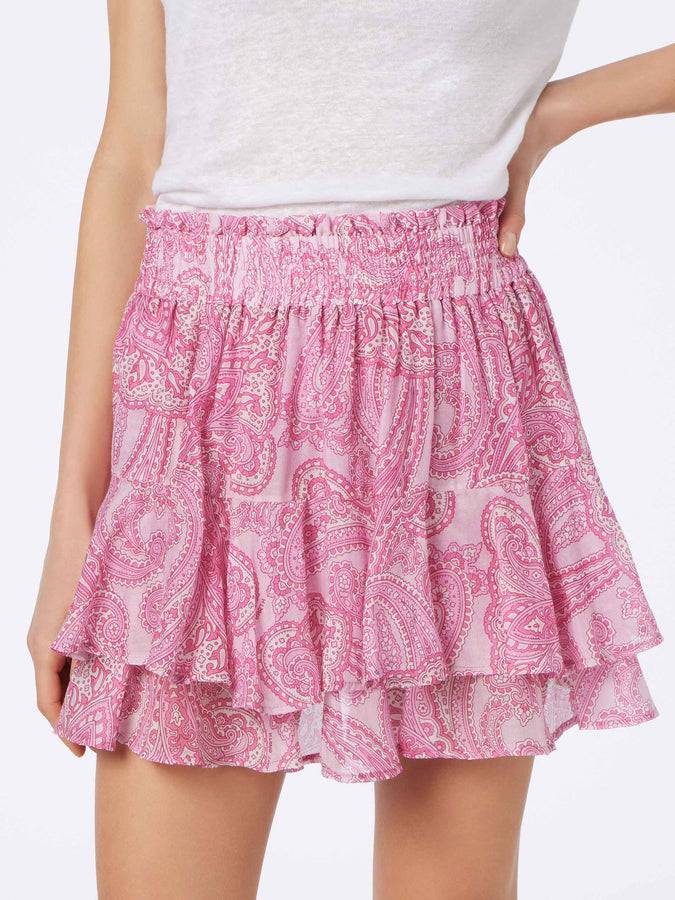 Mc2 Saint Barth Minigonna da donna con volant in voile di seta paisley 2025