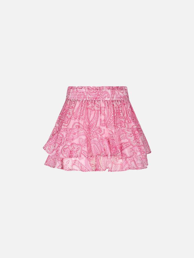 Mc2 Saint Barth Minigonna da donna con volant in voile di seta paisley 2025