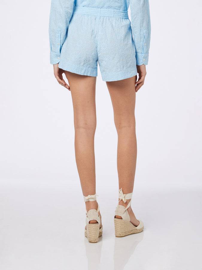 Mc2 Saint Barth Pantaloncini da donna pull up in cotone Sangallo Meave Italia