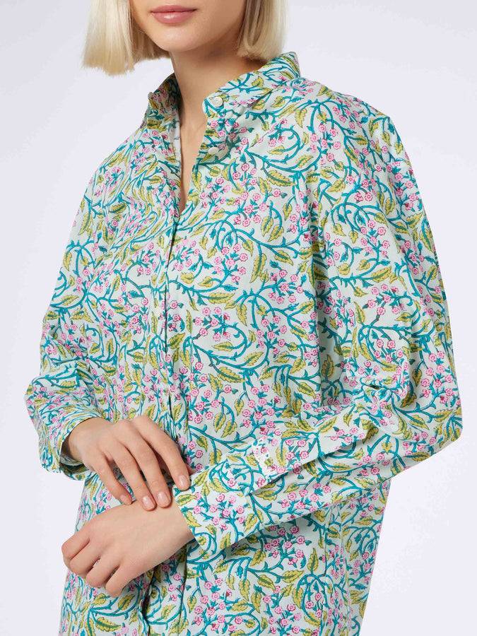 Mc2 Saint Barth Camicia da donna over Brigitte in cotone con stampa fiori 2025