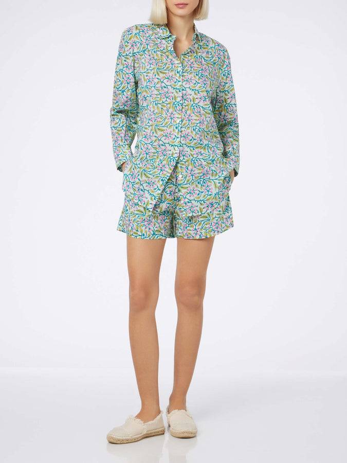 Mc2 Saint Barth Camicia da donna over Brigitte in cotone con stampa fiori 2025