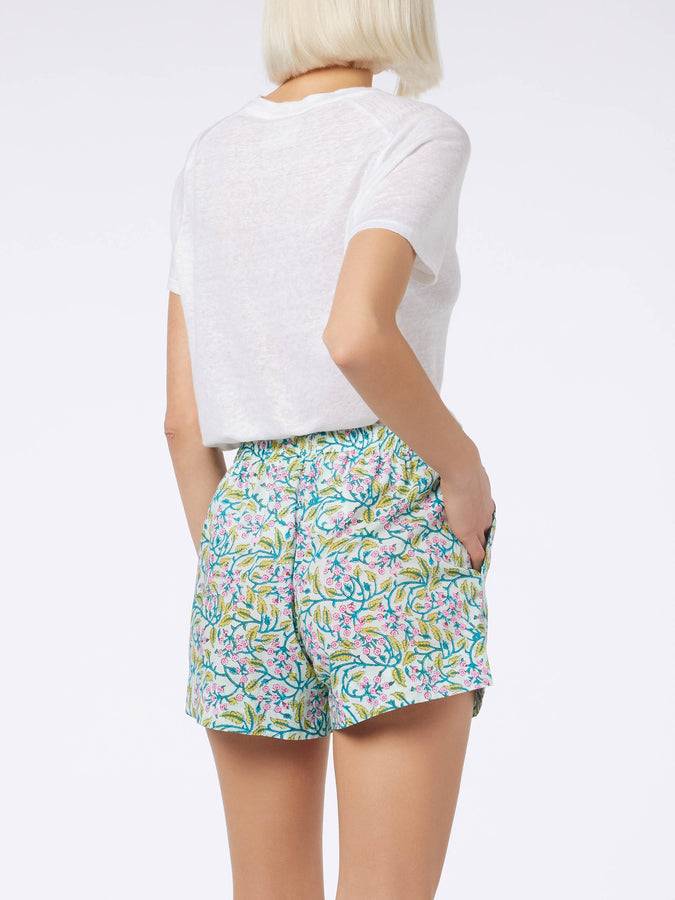 Mc2 Saint Barth Pantaloncini da donna pull up a fiori in cotone Meave In Linea