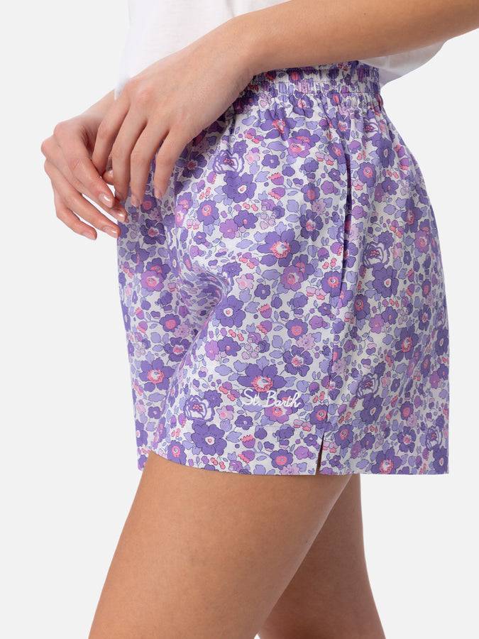 Mc2 Saint Barth Pantaloncini pull up da donna Betsy in cotone Meave | REALIZZATO CON TESSUTO LIBERTY Promozione