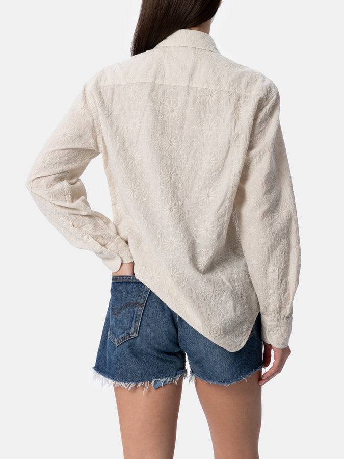 Mc2 Saint Barth Camicia classica da donna in cotone Sangallo Meredith Spedizione Gratuita