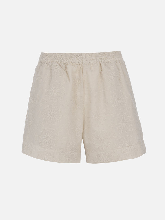 Mc2 Saint Barth Pantaloncini da donna pull up in cotone Sangallo Meave Pezzi Unici