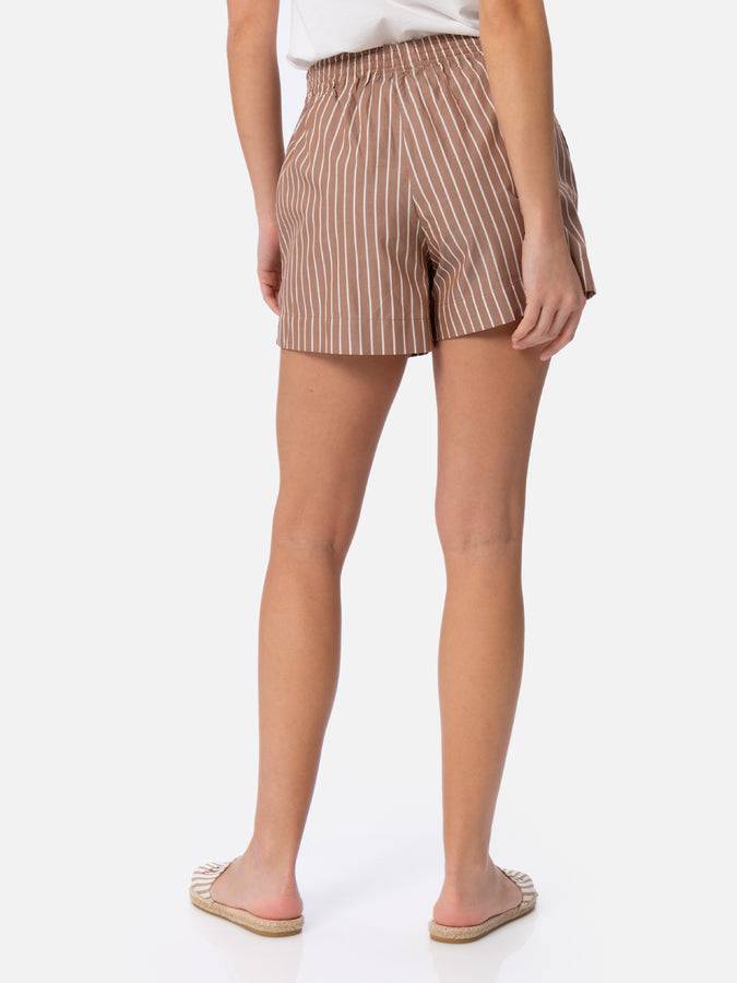 Mc2 Saint Barth Pantaloncini da donna pull up in cotone rigato Meave Qualità Garantita