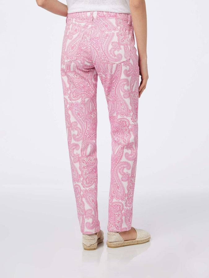 Mc2 Saint Barth Denim da donna stampa paisley rosa Belleville Promozione Limitata