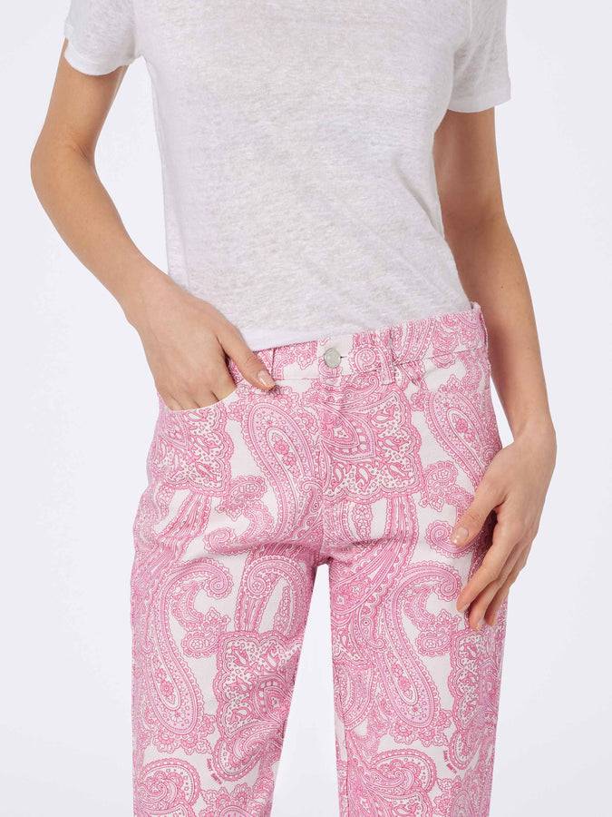 Mc2 Saint Barth Denim da donna stampa paisley rosa Belleville Promozione Limitata