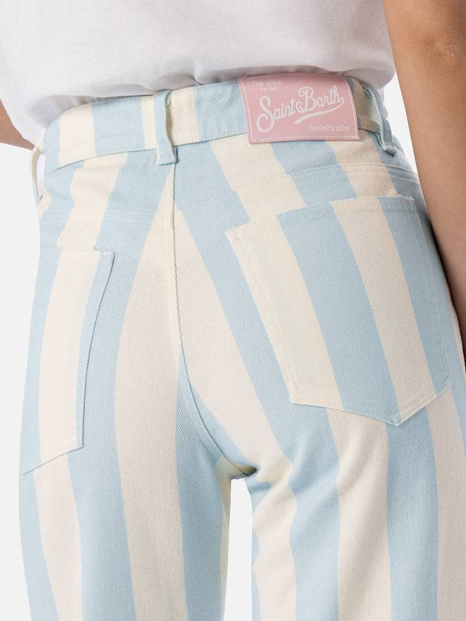 Mc2 Saint Barth Denim da donna stampa a righe azzurro Belleville Affare Del Giorno
