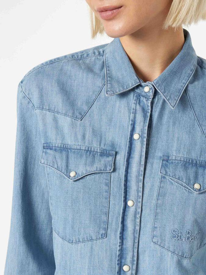 Mc2 Saint Barth Camicia da donna in jeans Prezzo Ridotto