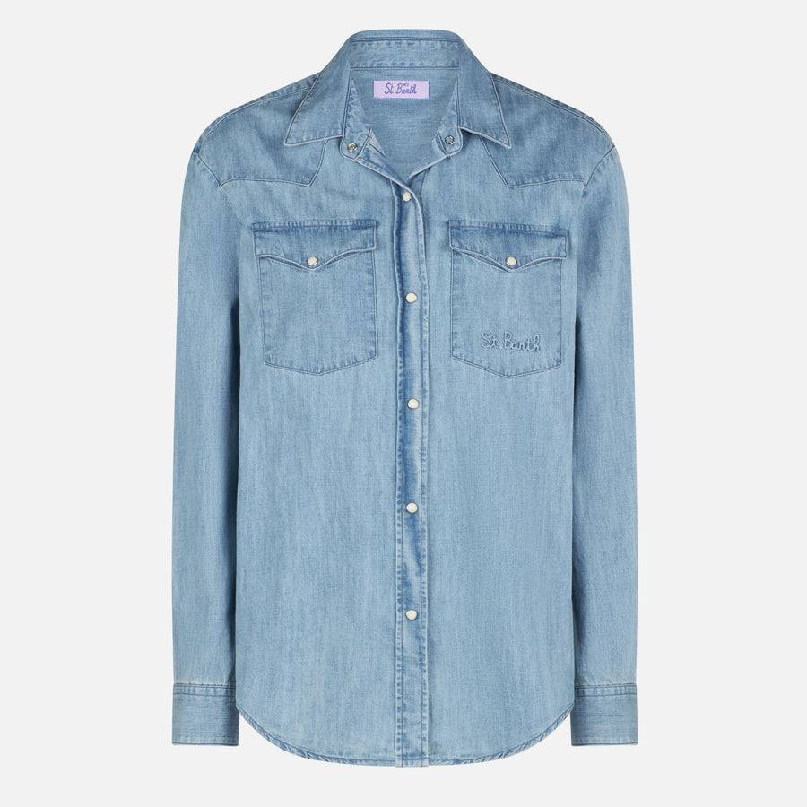 Mc2 Saint Barth Camicia da donna in jeans Prezzo Ridotto