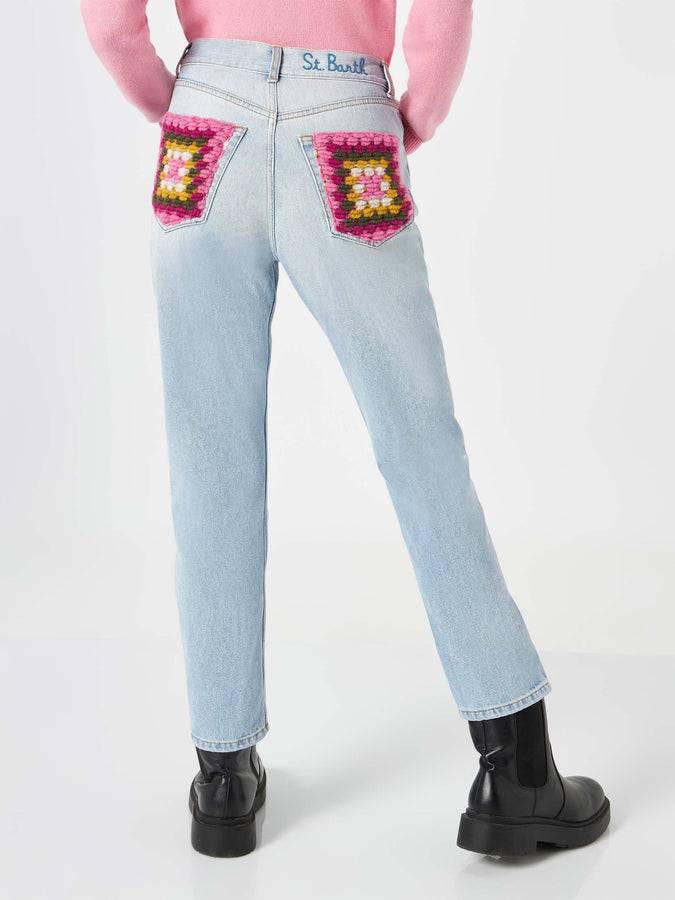 Mc2 Saint Barth Jeans da donna con tasche in crochet Novità