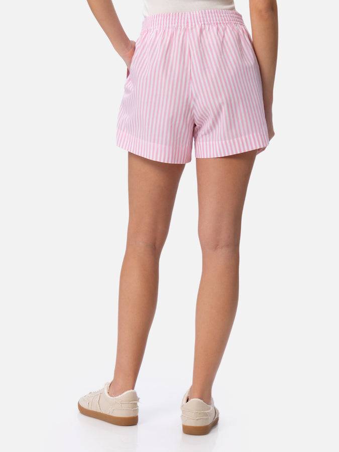 Mc2 Saint Barth Pantaloncini da donna pull up in cotone rigato Meave Negozio