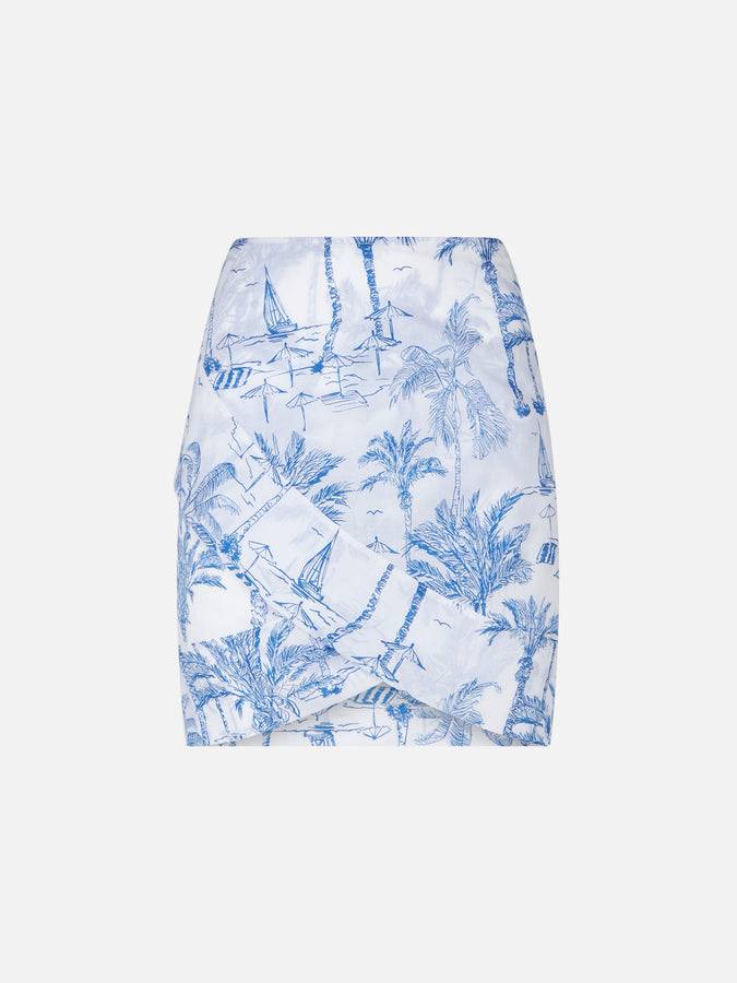 Mc2 Saint Barth Minigonna da donna in cotone con stampa toile de jouy Shopping Online