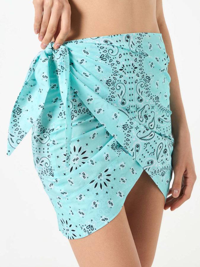 Mc2 Saint Barth Minigonna pareo da donna in cotone con stampa bandana Prezzo Ridotto