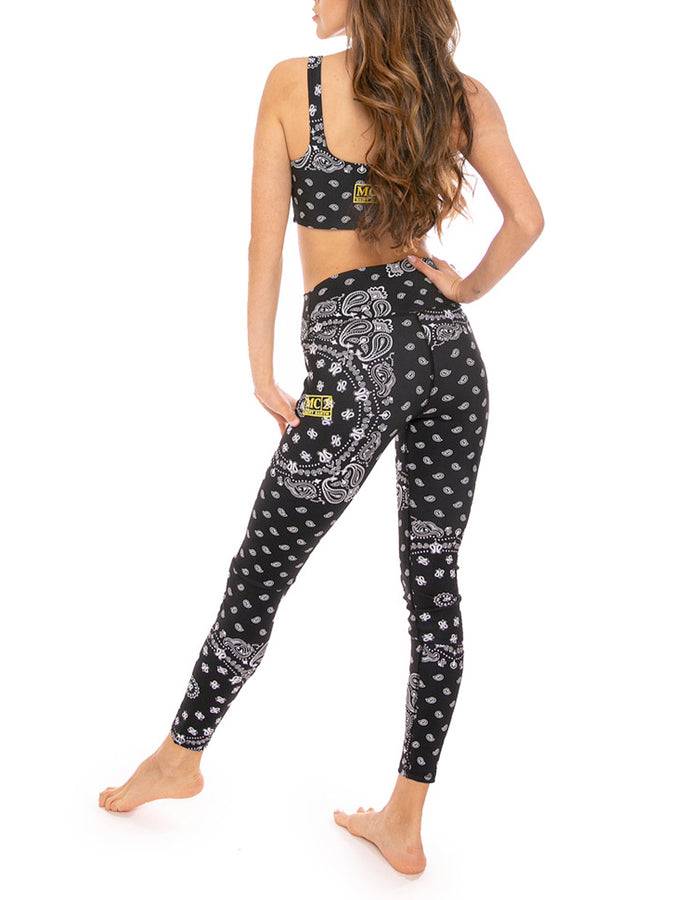 Mc2 Saint Barth Top e leggings da yoga con stampa bandana nera Saldi Di Fabbrica