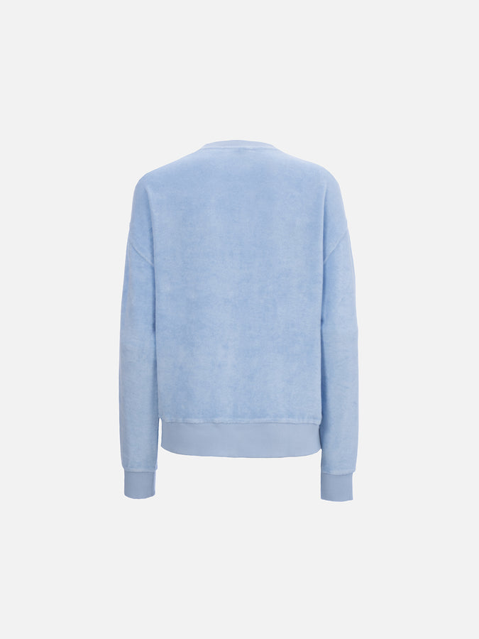 Mc2 Saint Barth Felpa da donna Stardust di cotone spugna di colore azzurro Promozione