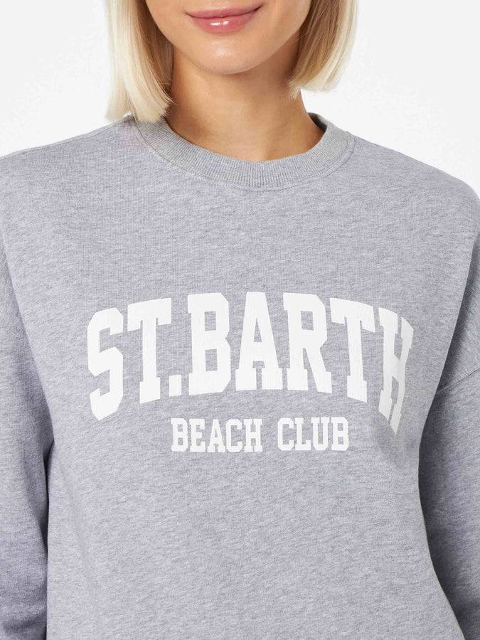 Mc2 Saint Barth Felpa da donna Stardust in cotone grigio Spedizione Gratuita