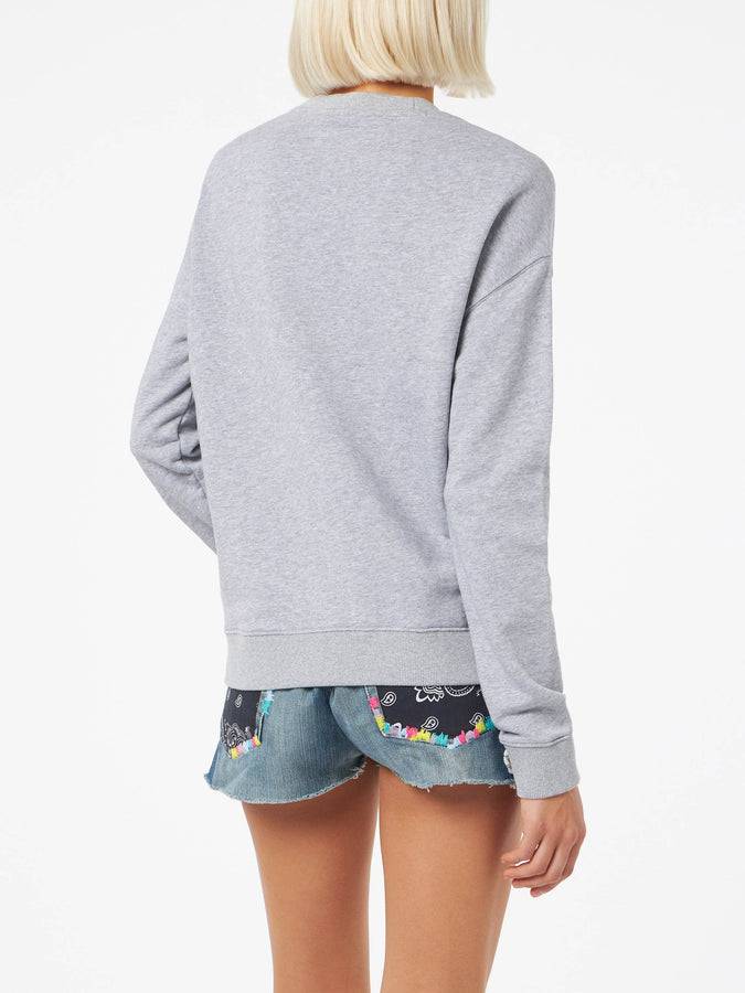 Mc2 Saint Barth Felpa da donna Stardust in cotone grigio Spedizione Gratuita