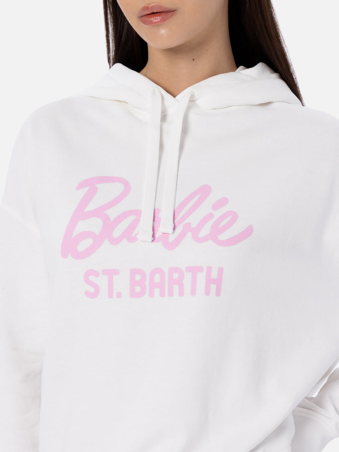 Mc2 Saint Barth Woman cotton hoodie Mindy with Barbie logo | BARBIE SPECIAL EDITION Negozi Online