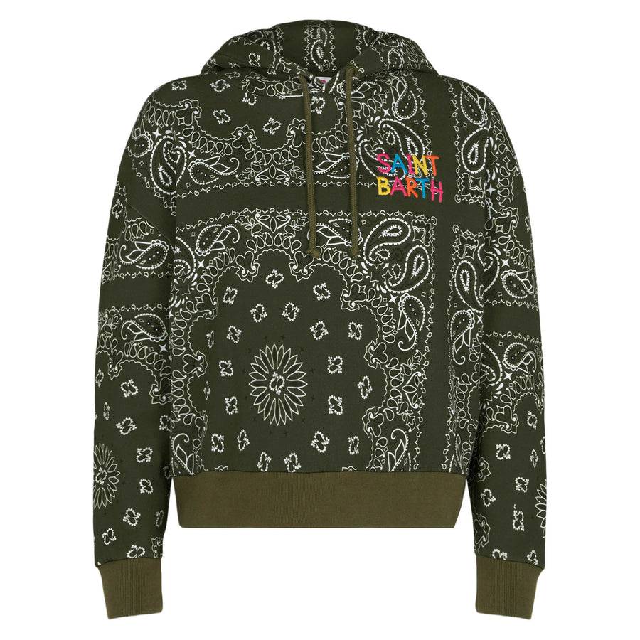 Mc2 Saint Barth Felpa da donna in felpa con cappuccio e stampa bandana Prezzo Ridotto