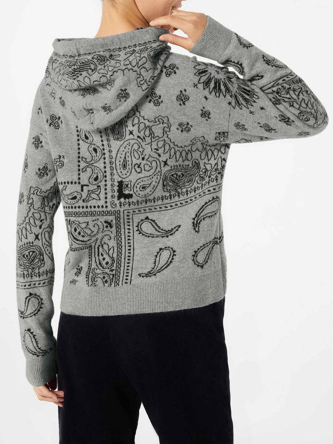 Mc2 Saint Barth Felpa corta da donna in maglia con stampa bandana Economico