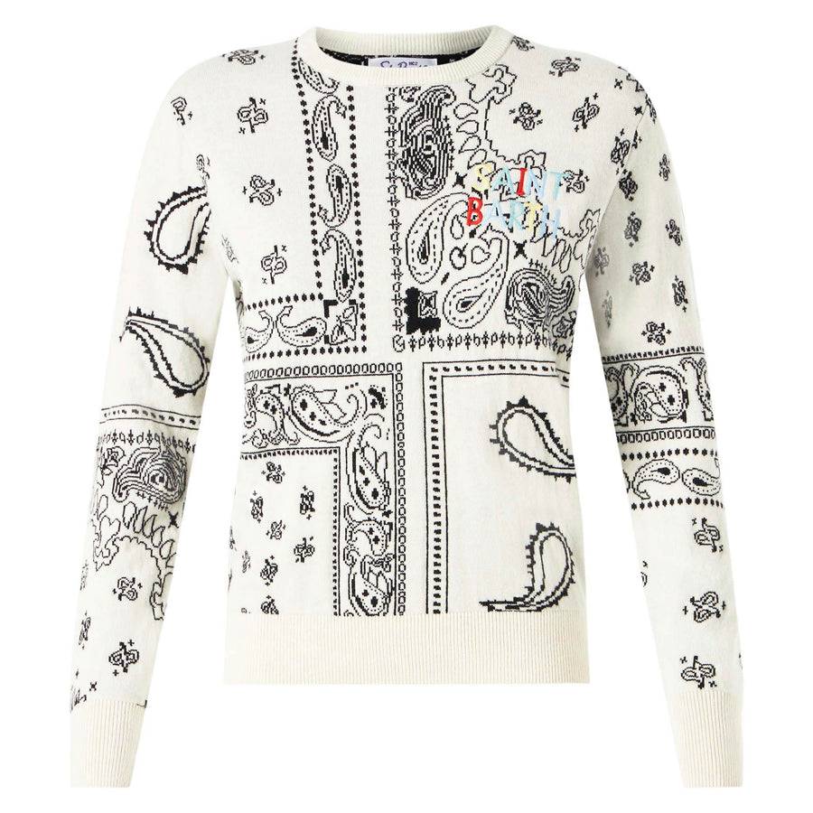 Mc2 Saint Barth Maglia da donna con ricamo stampa bandana Online