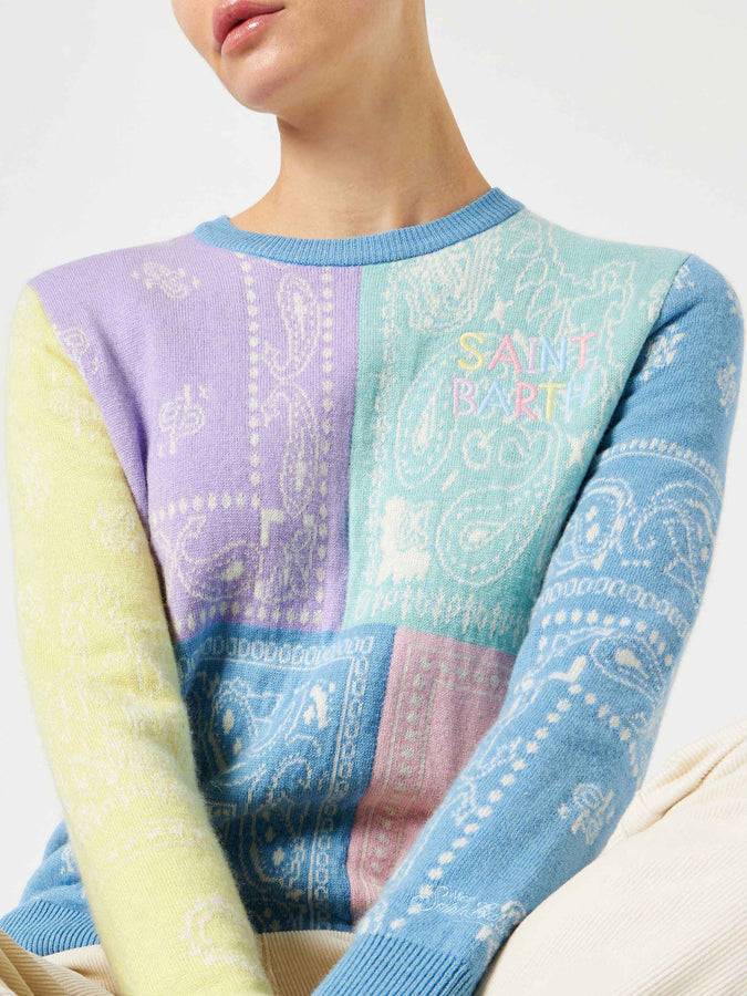 Mc2 Saint Barth Maglia da donna garzata con stampa bandana Saldi