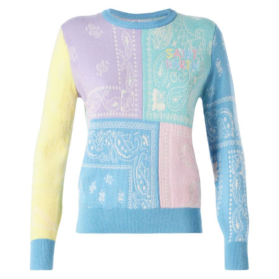Mc2 Saint Barth Maglia da donna garzata con stampa bandana Saldi