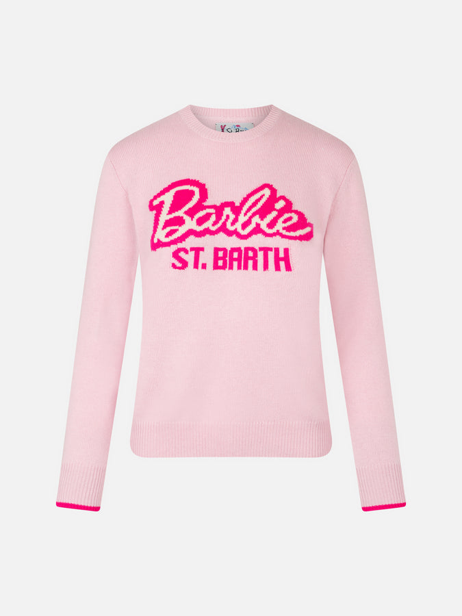 Mc2 Saint Barth Maglia da donna girocollo rosa con stampa Barbie | EDIZIONE SPECIALE BARBIE Qualità