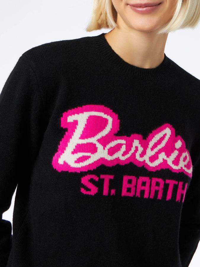 Mc2 Saint Barth Maglia da donna girocollo nera con stampa Barbie | EDIZIONE SPECIALE BARBIE Vendite Flash