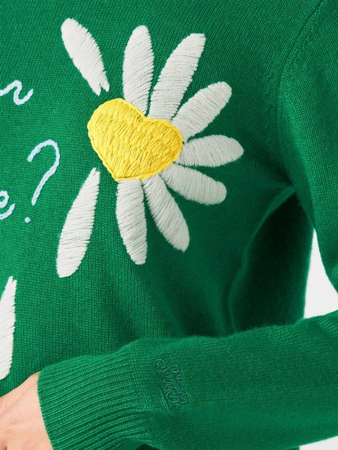 Mc2 Saint Barth Maglia da donna garzata con stampa margherite Italy