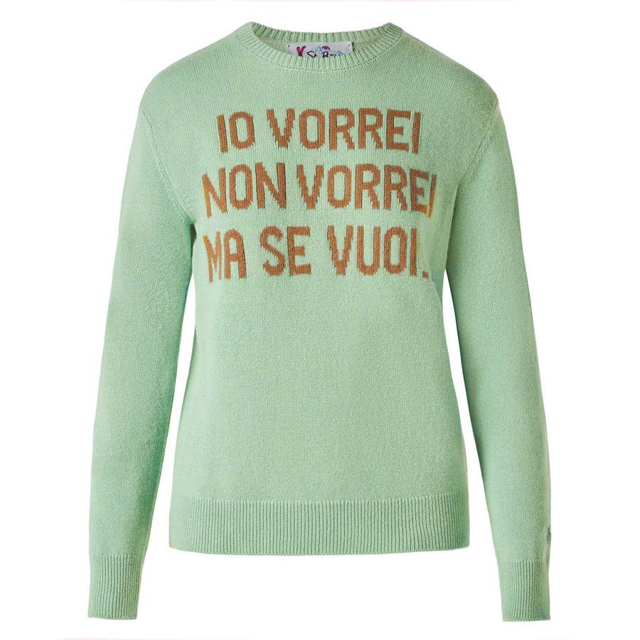 Mc2 Saint Barth Maglia da donna verde con stampa jacquard | EDIZIONE SPECIALE DI NIKI DJ 2025