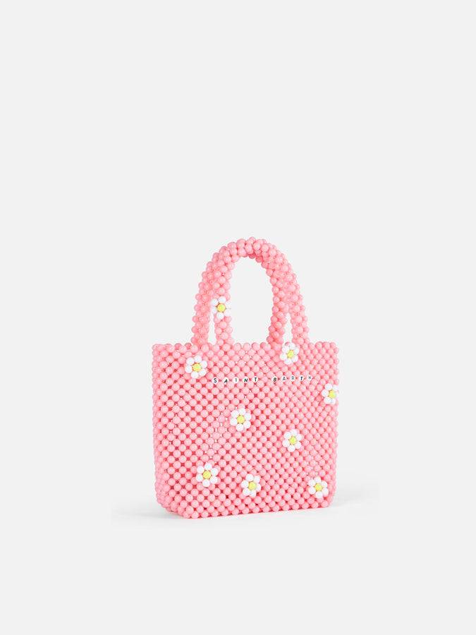 Mc2 Saint Barth Borsa piccola con perline di fiori rosa In Linea