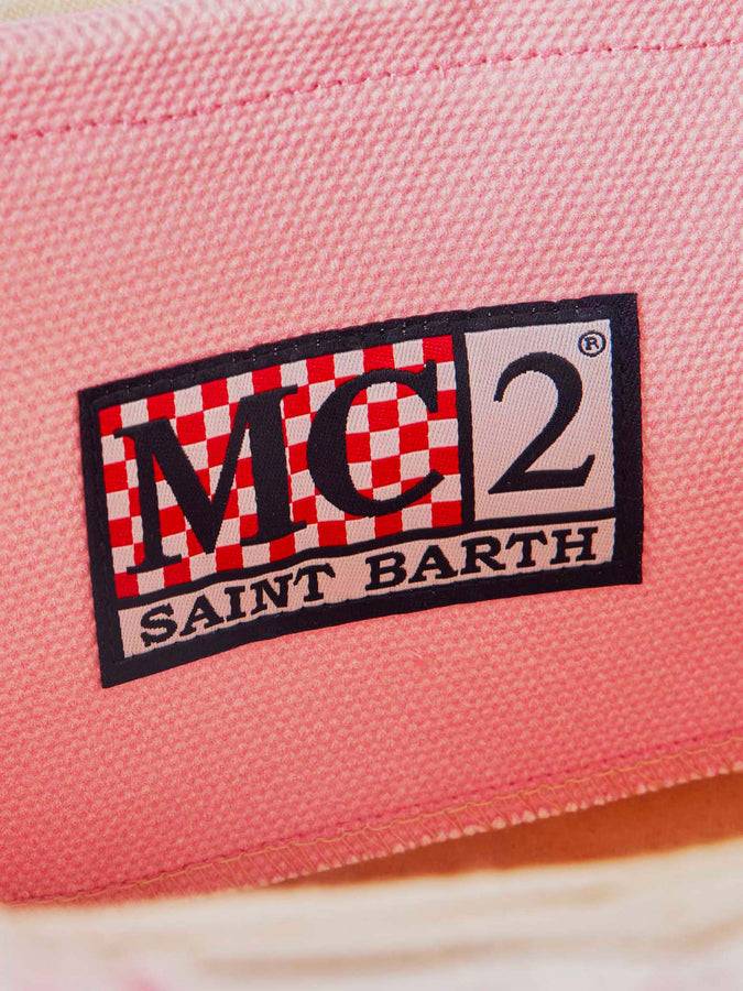 Mc2 Saint Barth Borsa a mano Colette in tela di cotone rosa con stampa Angeli Fiorucci | FIORUCCI SPECIAL EDITION Soddisfazione Garantita