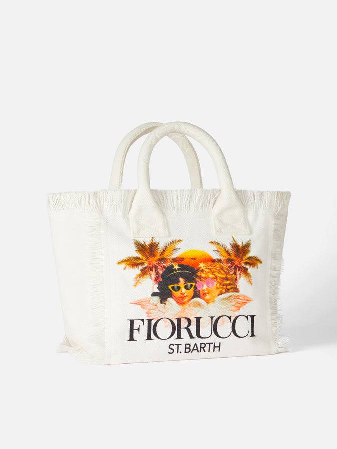 Mc2 Saint Barth Borsa a mano Colette in tela di cotone bianca con stampa Angeli Fiorucci | FIORUCCI SPECIAL EDITION Qualità Garantita