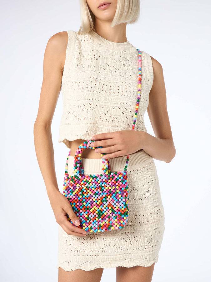 Mc2 Saint Barth Borsa piccola con perline multicolor Promozione Limitata