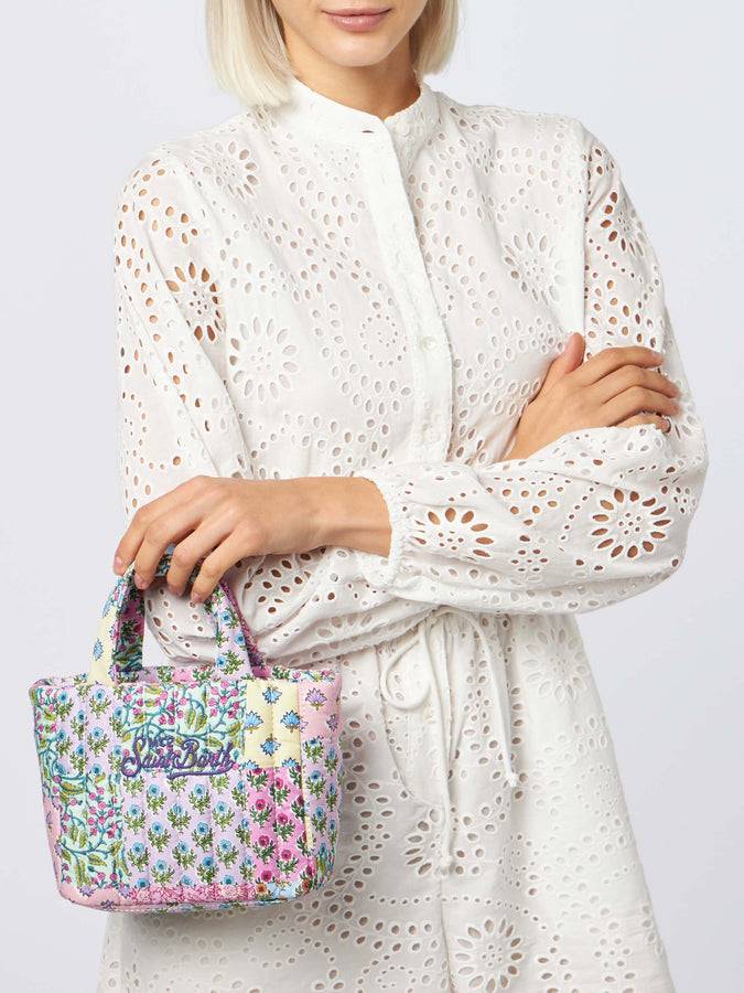 Mc2 Saint Barth Borsa Soft Tote Mini trapuntata a fiori multicolor Convenienza