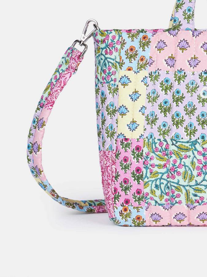 Mc2 Saint Barth Borsa Soft Tote Mid trapuntata a fiori multicolore Novità