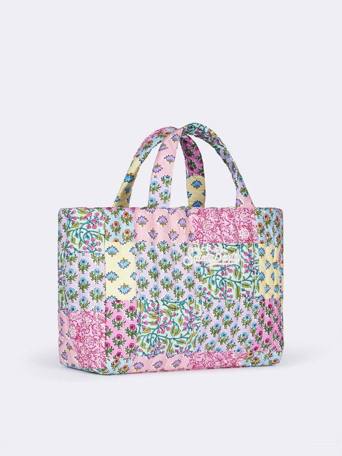 Mc2 Saint Barth Borsa Soft Tote Mid trapuntata a fiori multicolore Novità