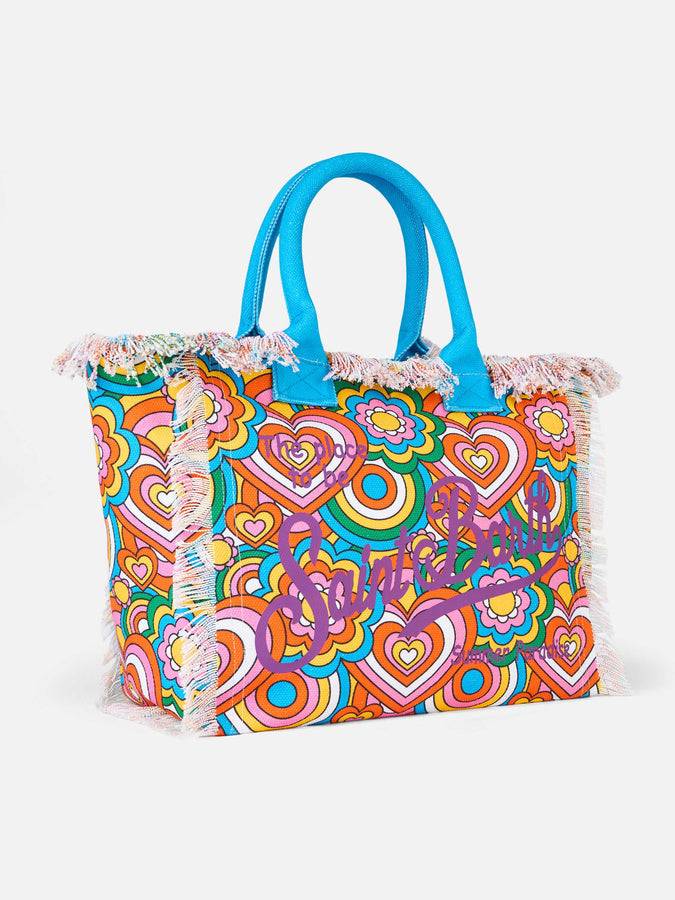 Mc2 Saint Barth Cotton canvas Vanity tote bag with groovy print Presa