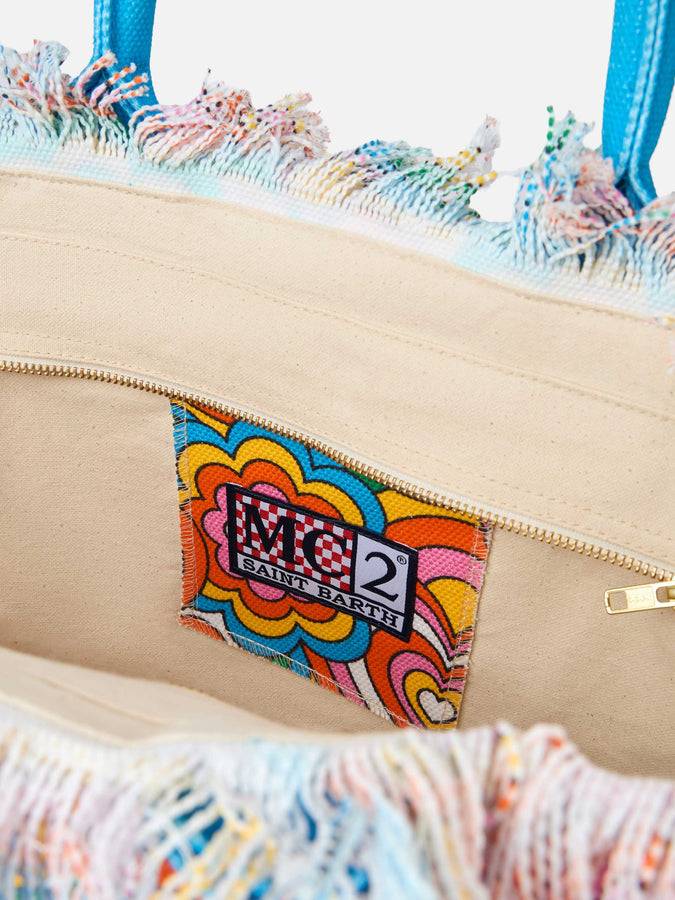 Mc2 Saint Barth Cotton canvas Vanity tote bag with groovy print Presa
