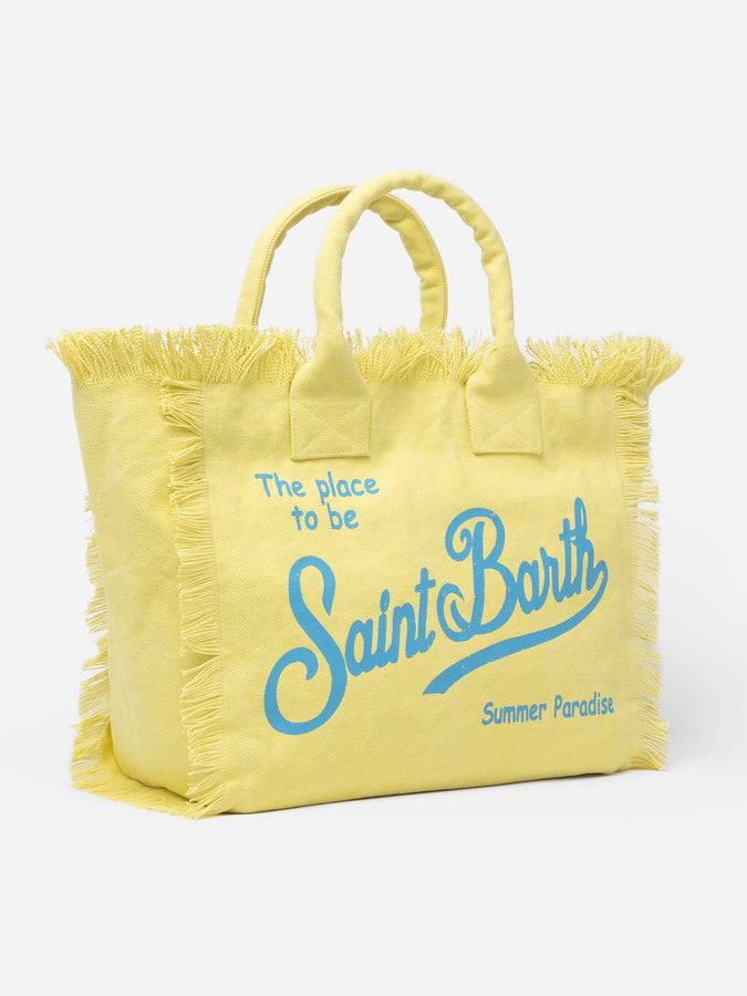 Mc2 Saint Barth Borsa tote Vanity in tela di cotone gialla Outlet