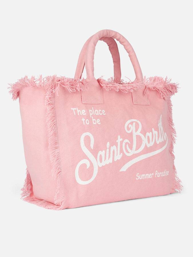 Mc2 Saint Barth Borsa tote Vanity in tela di cotone rosa In Vendita
