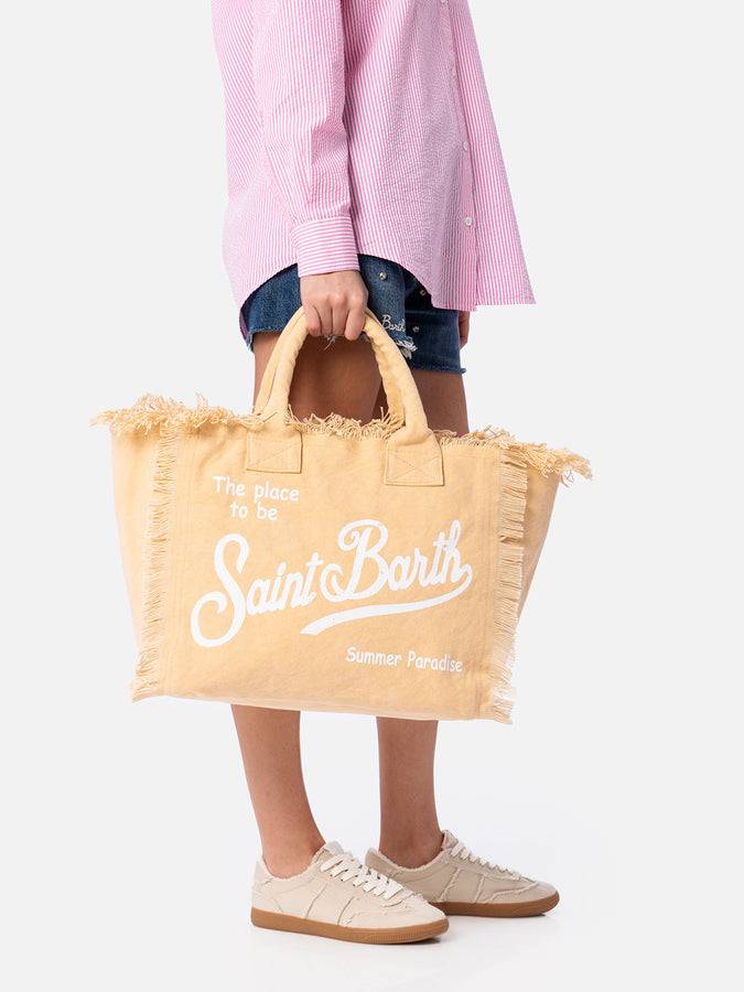Mc2 Saint Barth Borsa tote Vanity in tela di cotone beige Saldi