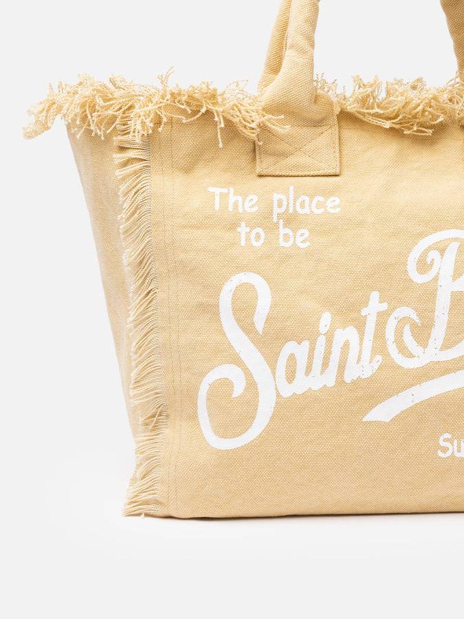 Mc2 Saint Barth Borsa tote Vanity in tela di cotone beige Saldi