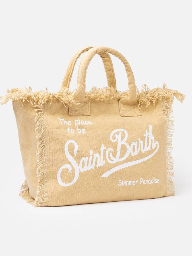 Mc2 Saint Barth Borsa tote Vanity in tela di cotone beige Saldi