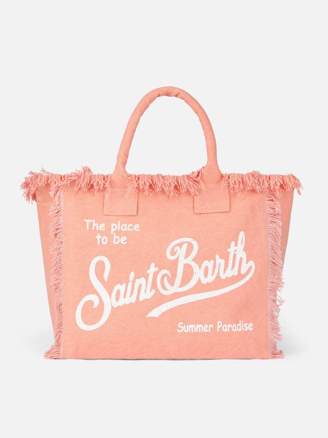 Mc2 Saint Barth Borsa tote Vanity in tela di cotone color pesca Offerte