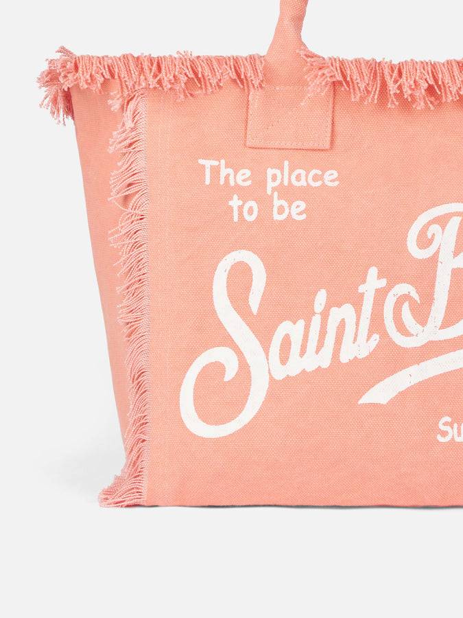 Mc2 Saint Barth Borsa tote Vanity in tela di cotone color pesca Offerte